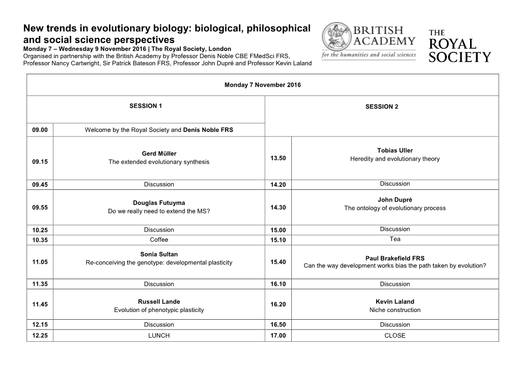 New Trends in Evolutionary Biology