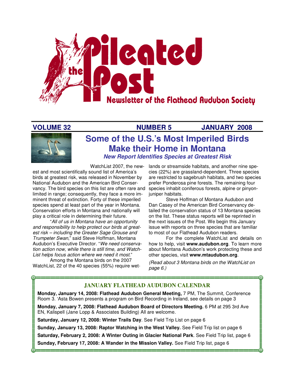 January 2008 Newsletter