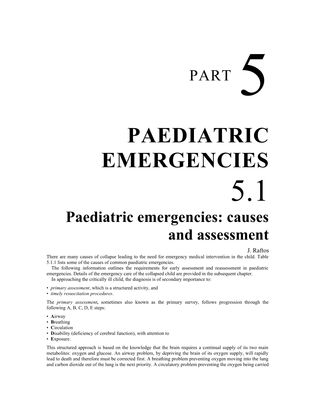 Paediatric Emergencies: Causes and Assessment