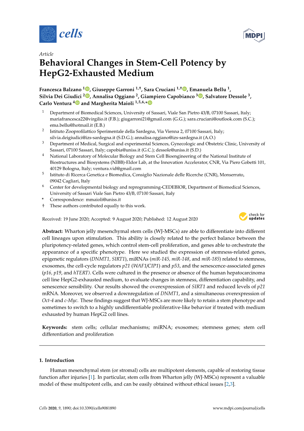 Behavioral Changes in Stem-Cell Potency by Hepg2-Exhausted Medium