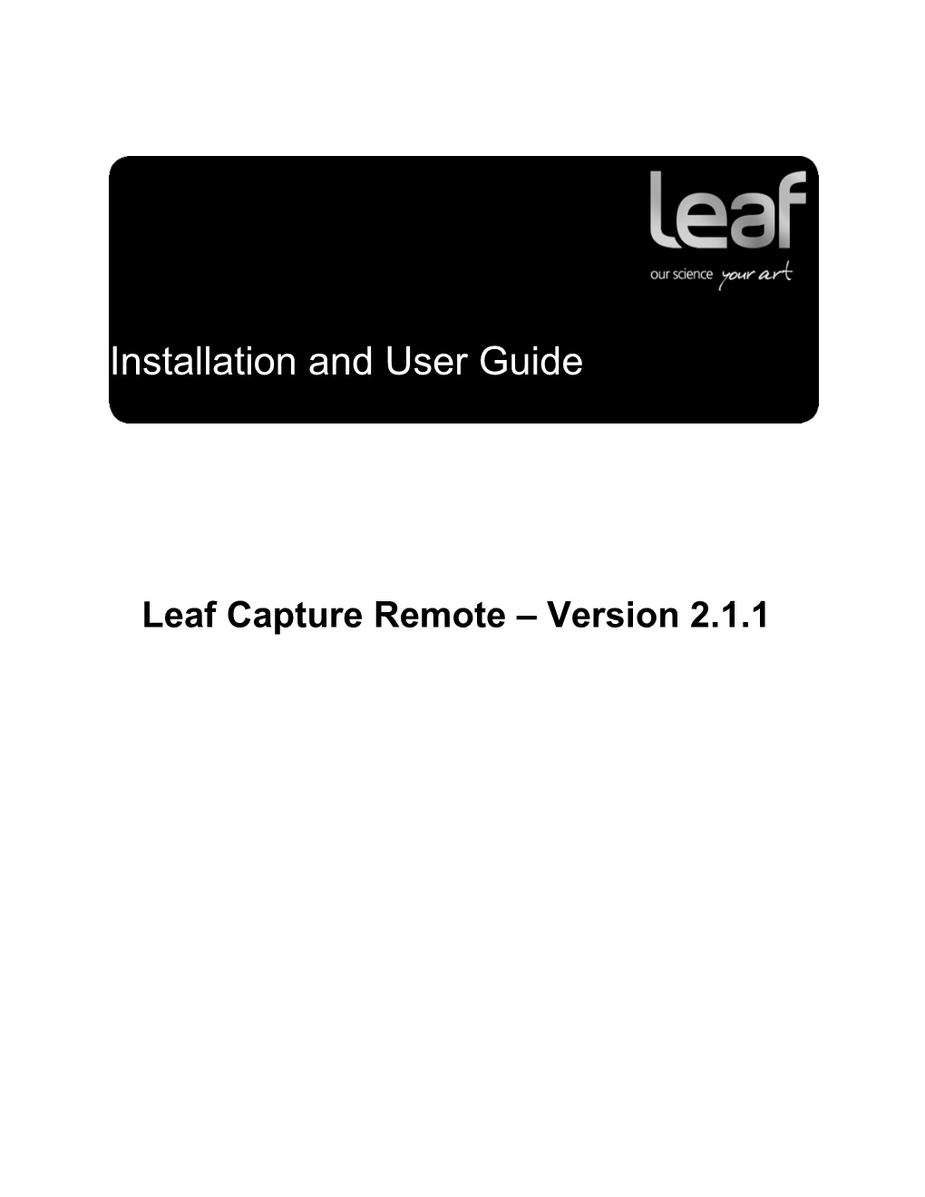 Download the Leaf Capture Remote 2.1.1 Application