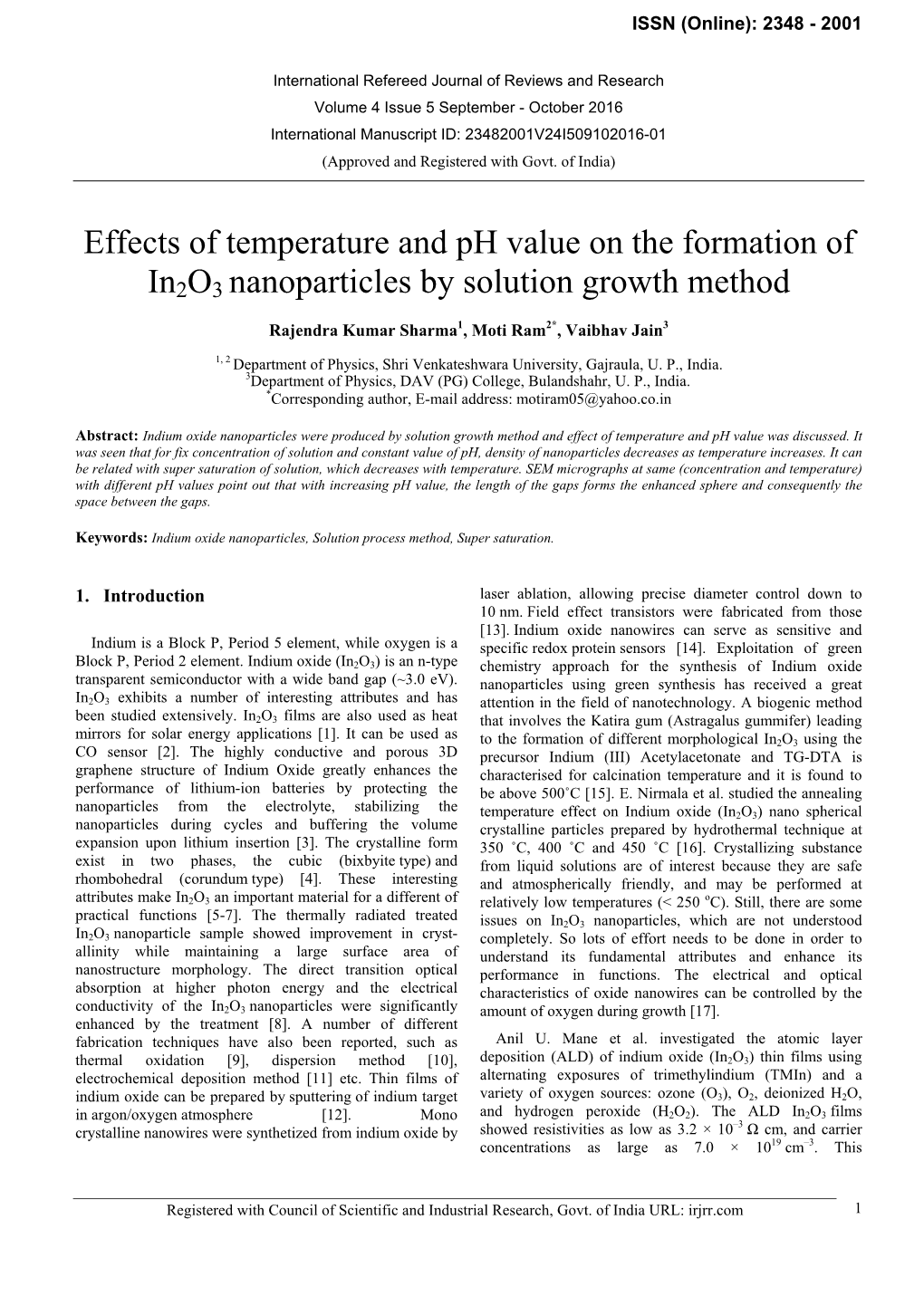 IJSR Paper Format