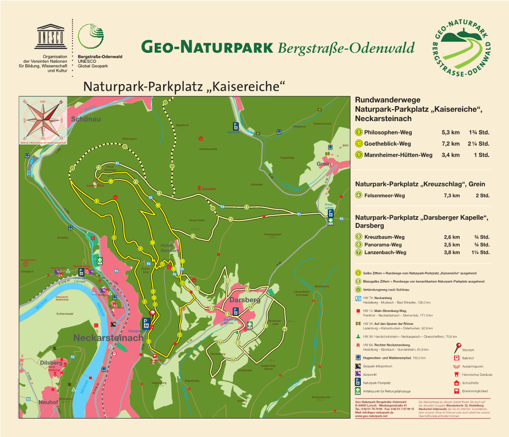 Rundwanderwege Naturpark-Parkplatz „Kaisereiche“, Neckarsteinach