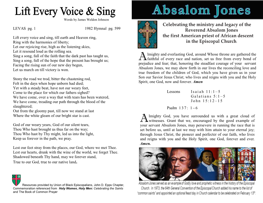 Absalom Jones Pew Sheet