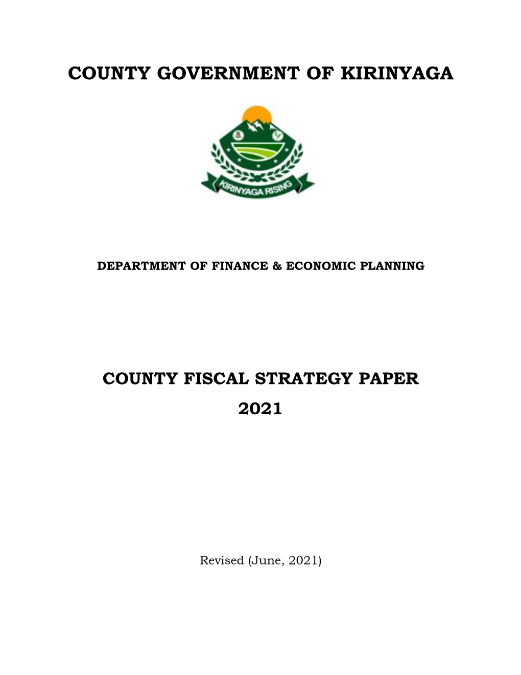 County Fiscal Strategy Paper 2021