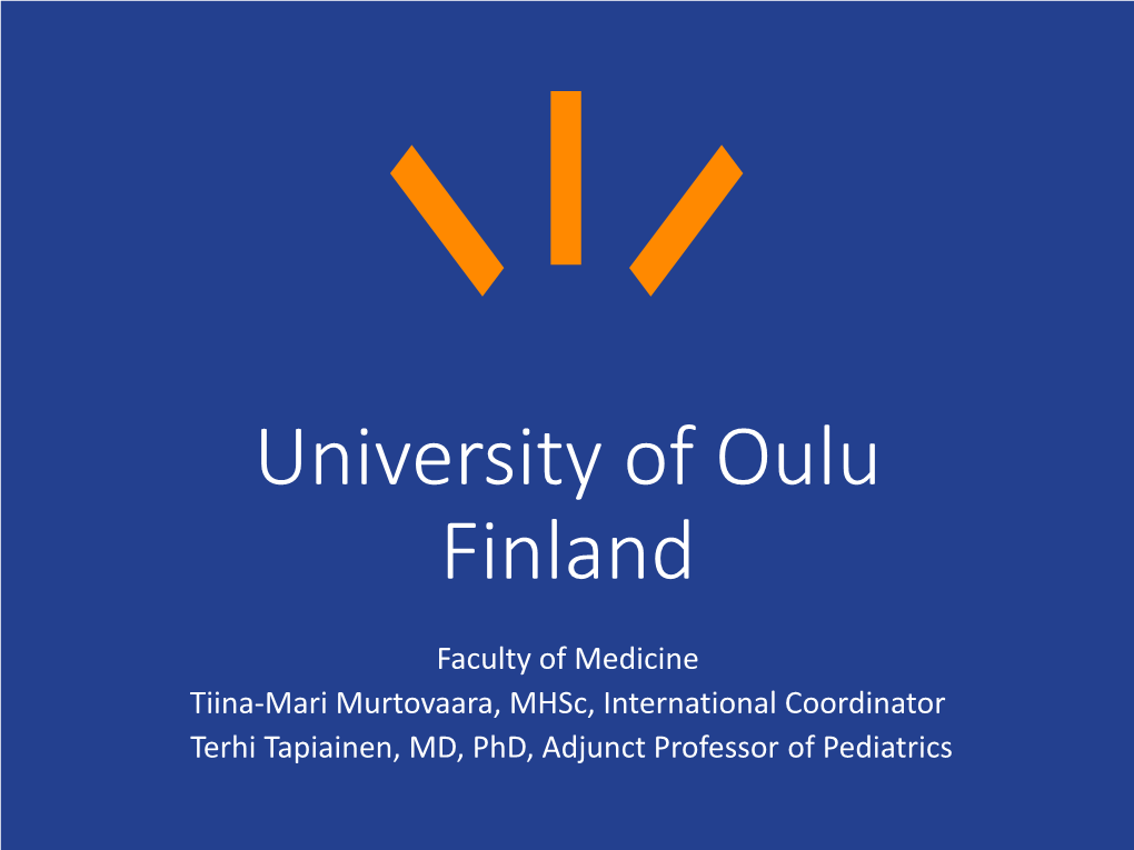 University of Oulu Finland