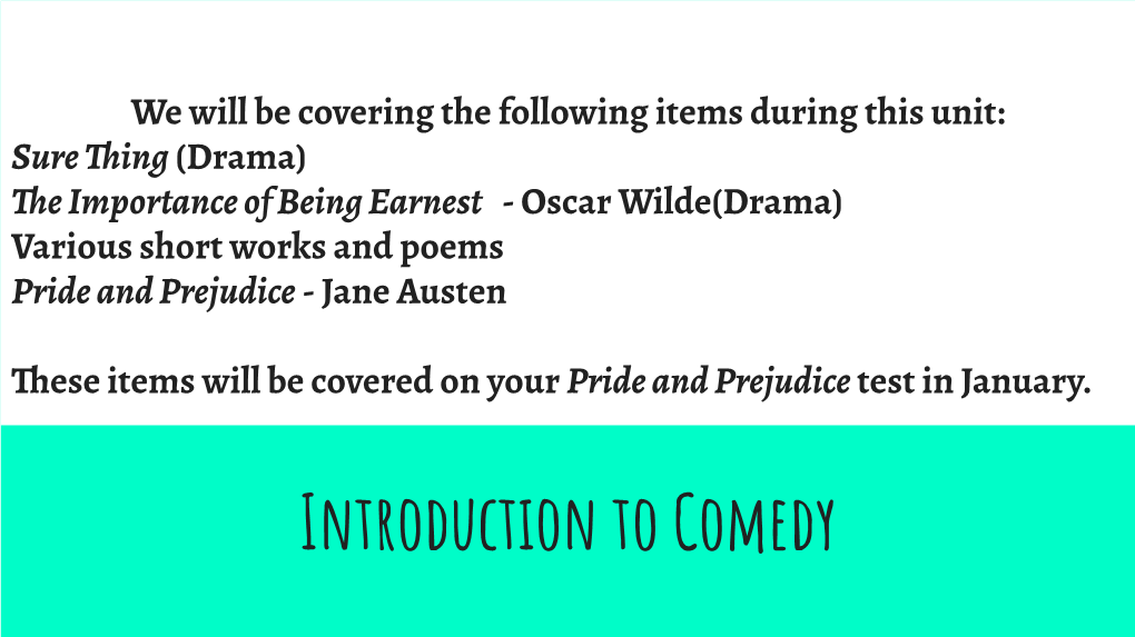 Introduction to Comedy Sure Thing by David Ives