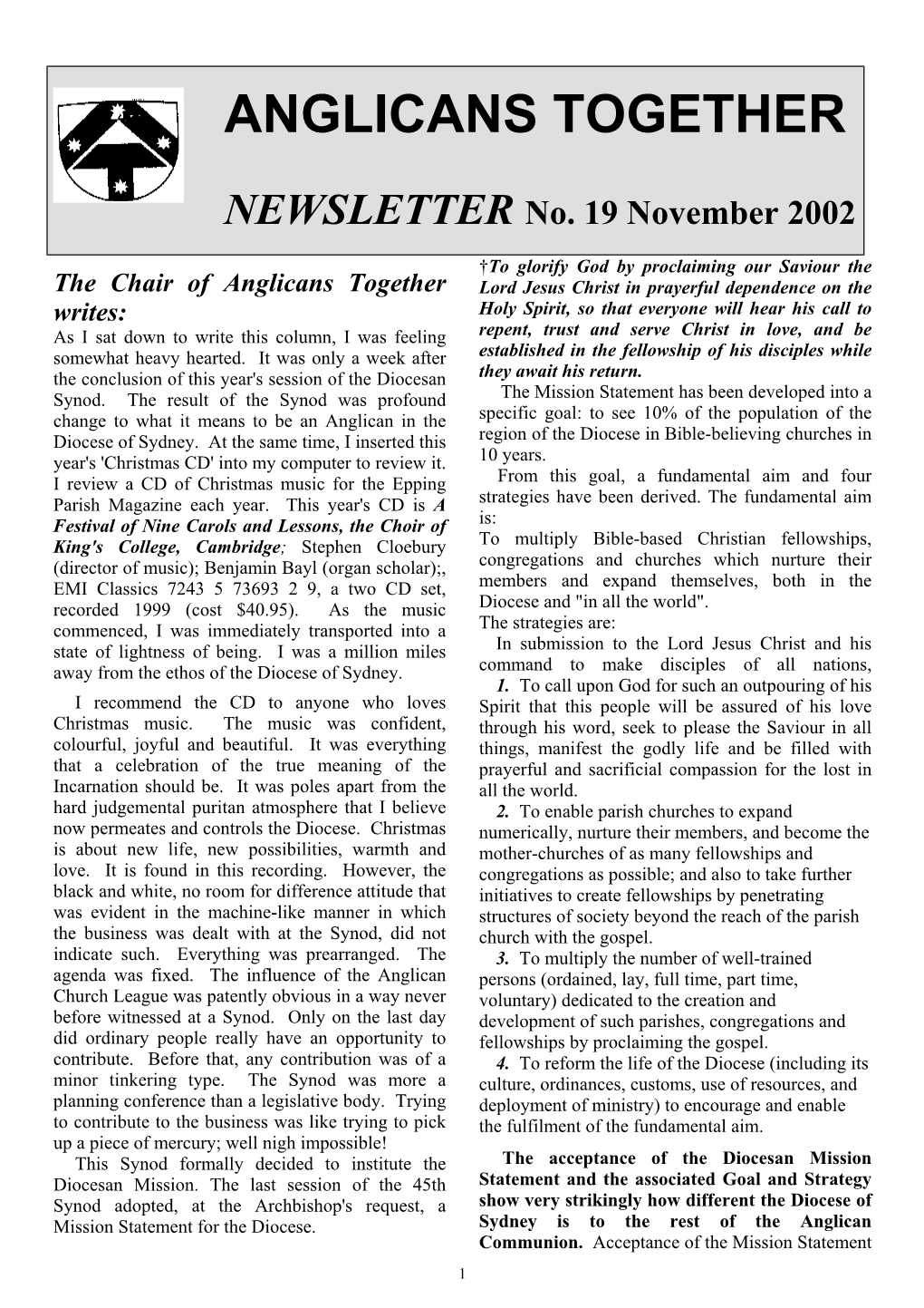 No. 19 November 2002