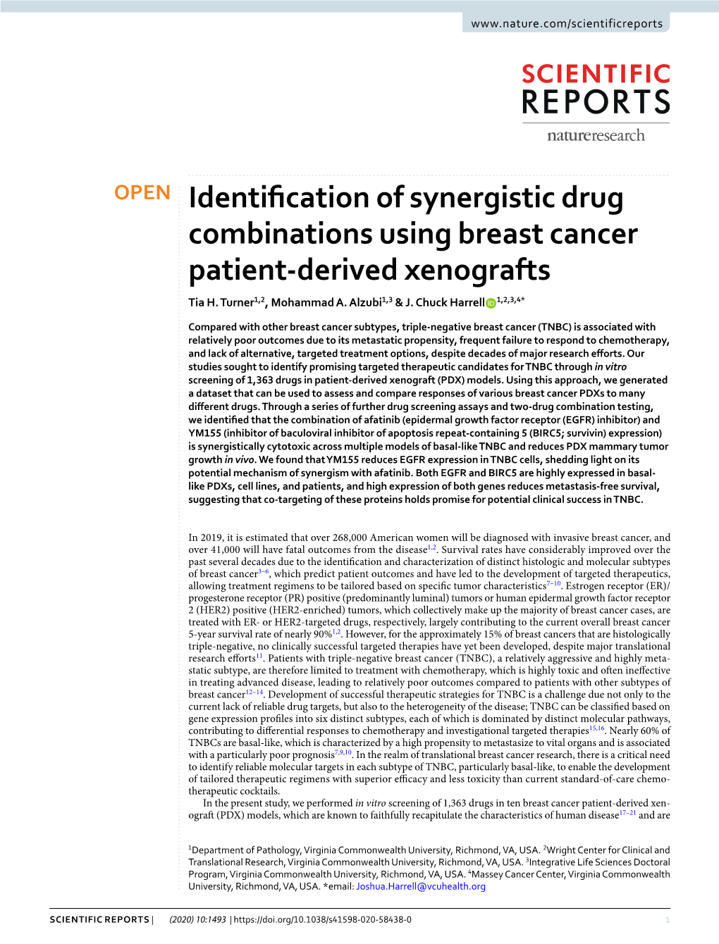 Identification of Synergistic Drug Combinations Using Breast Cancer