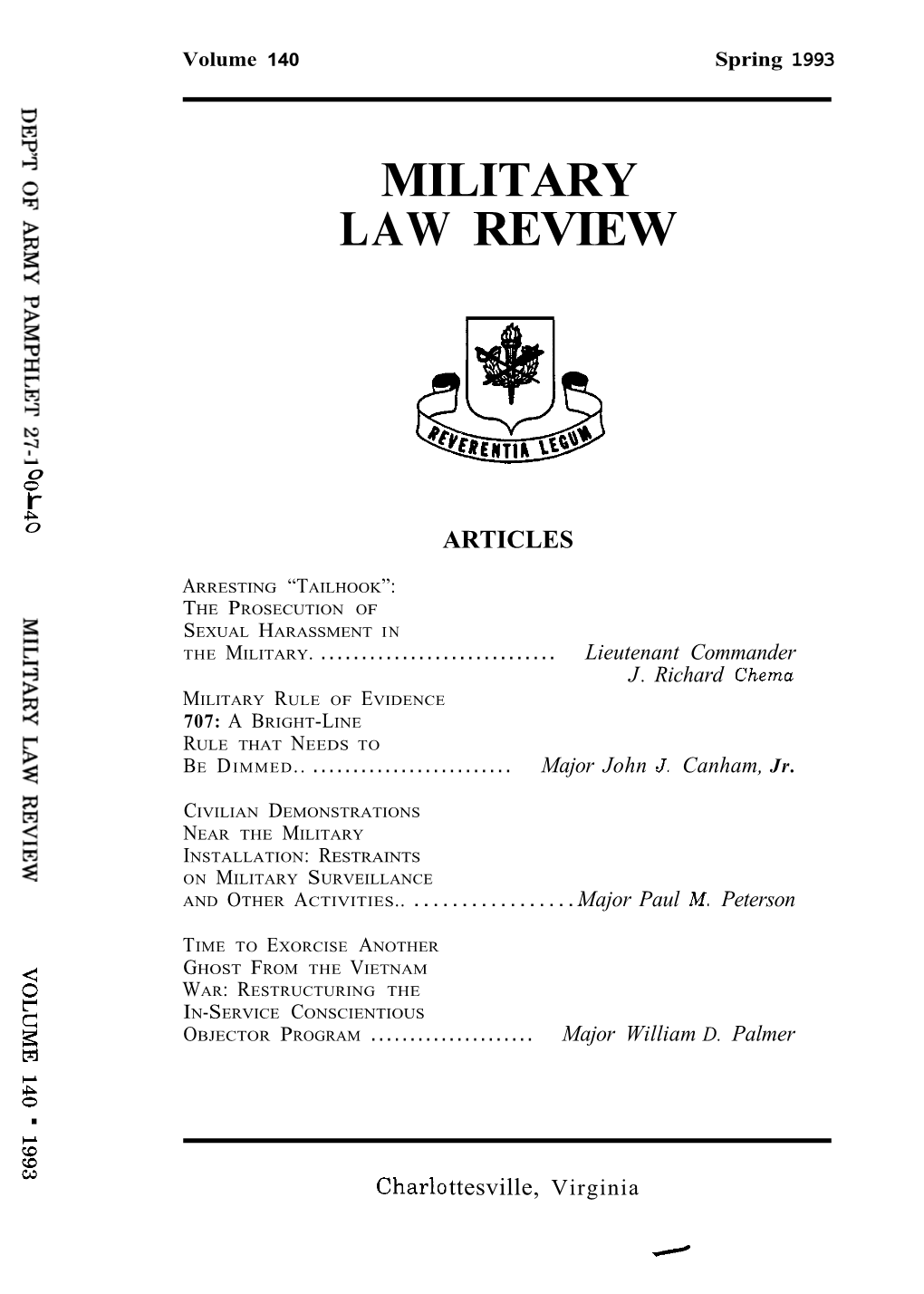 Military Law Review-Volume 140
