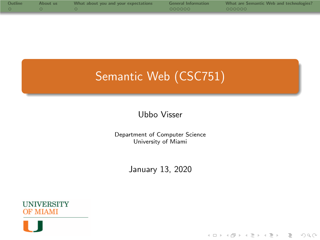 Semantic Web (CSC751)