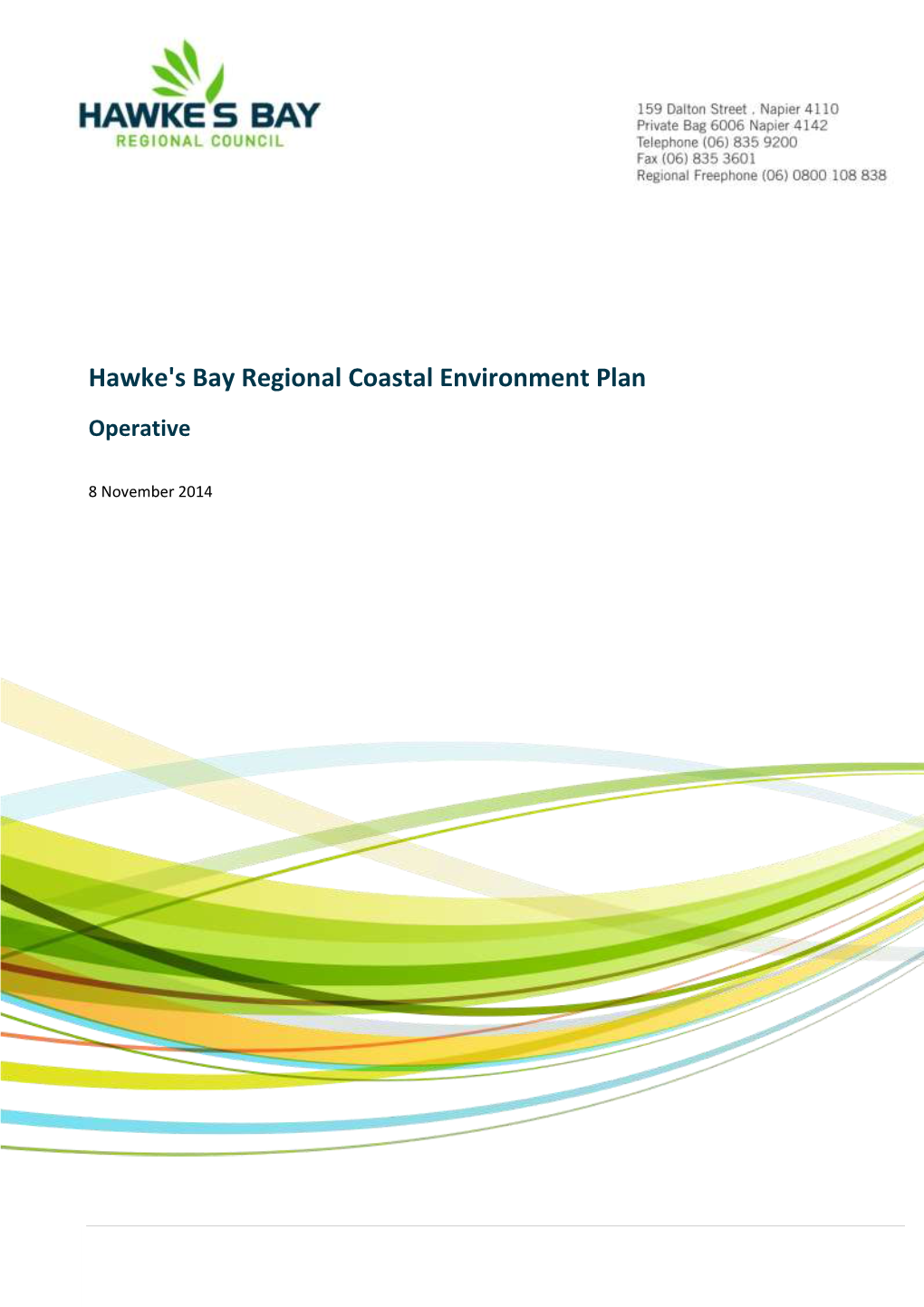 Hawke's Bay Regional Coastal Environment Plan Operative