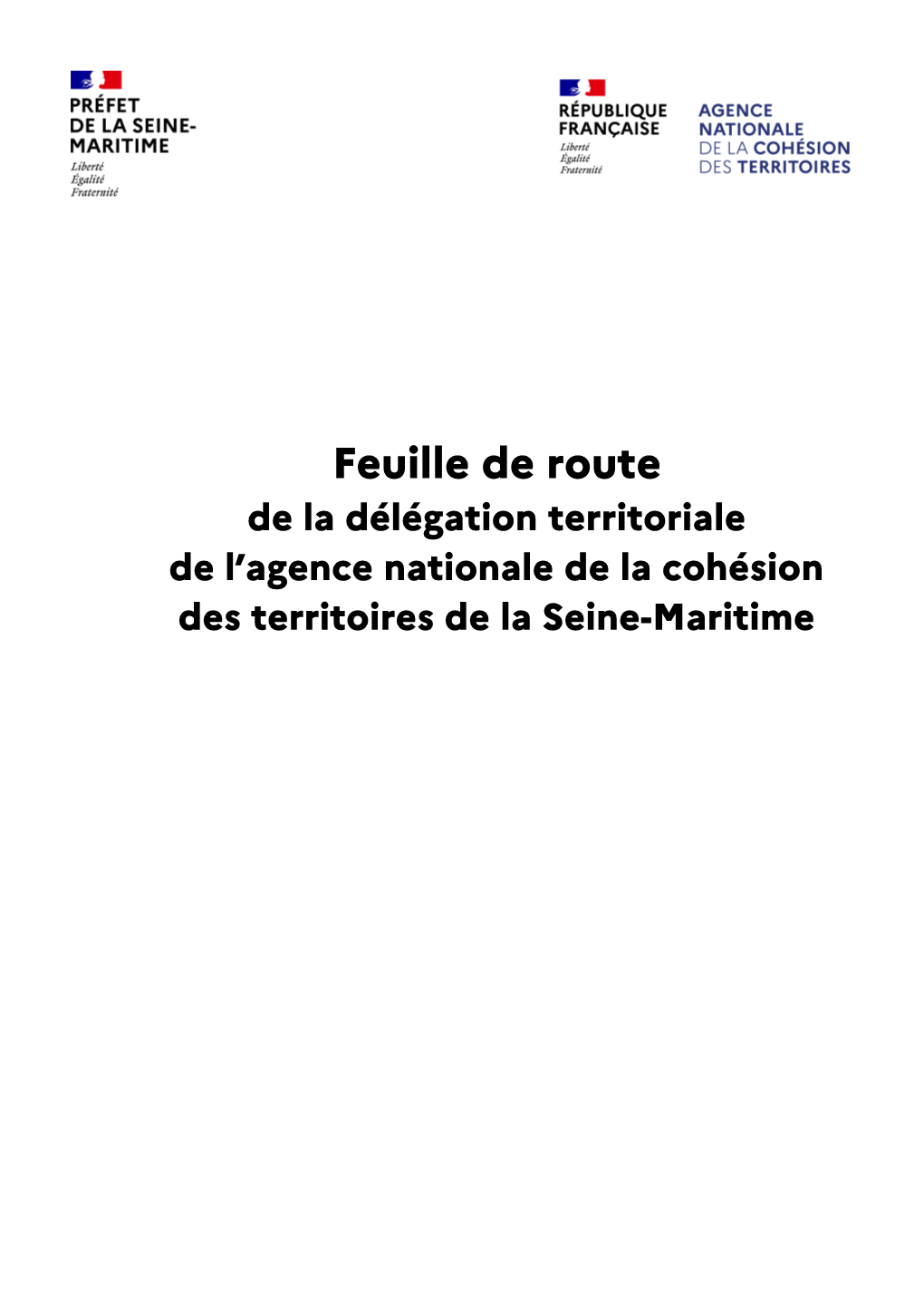 Feuille De Route De La Délégation Territoriale De L’Agence Nationale De La Cohésion Des Territoires De La Seine-Maritime