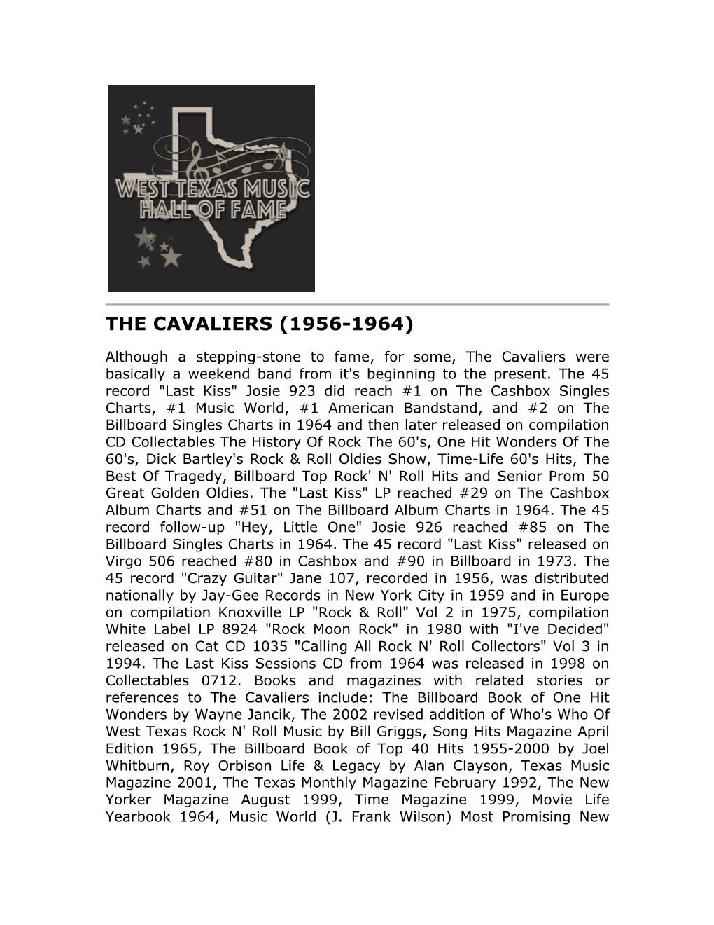 The Cavaliers (1956-1964)