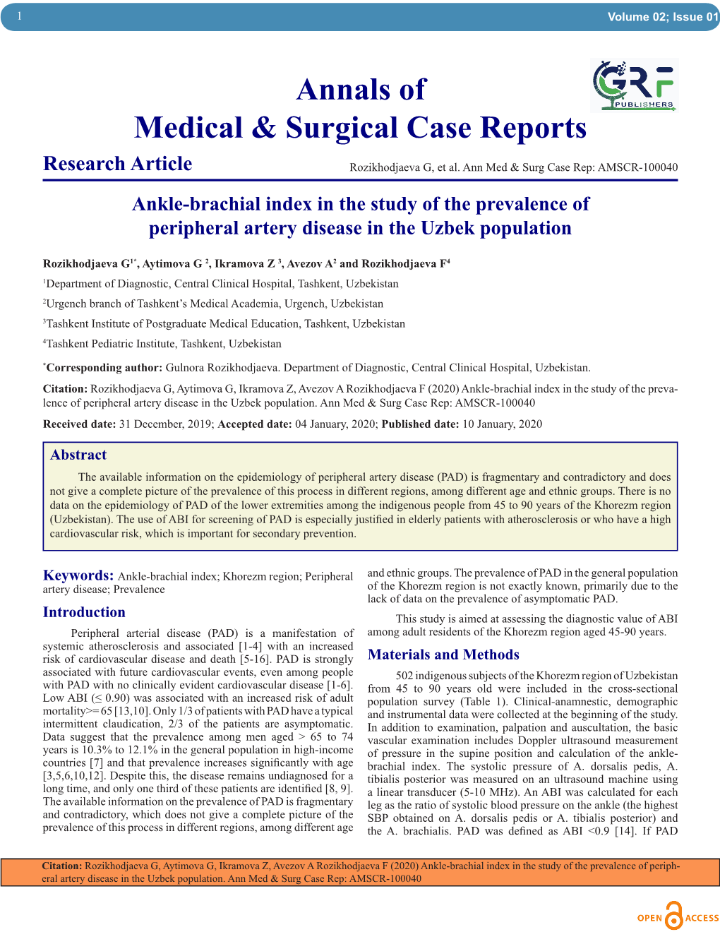 Annals of Medical & Surgical Case Reports