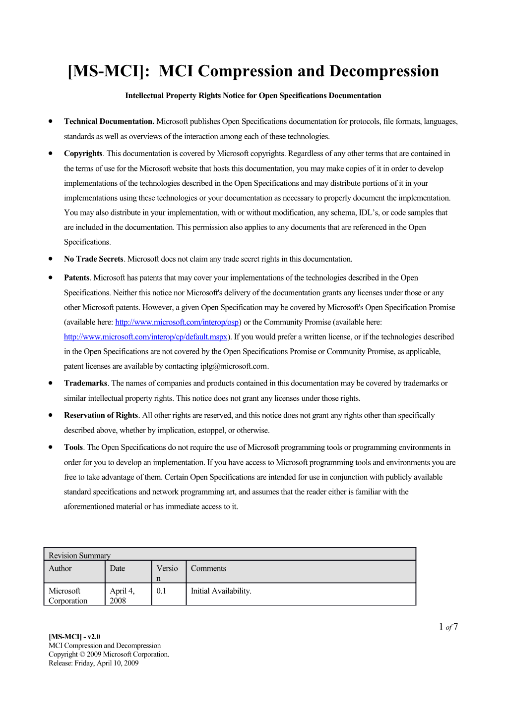 Intellectual Property Rights Notice for Open Specifications Documentation s11