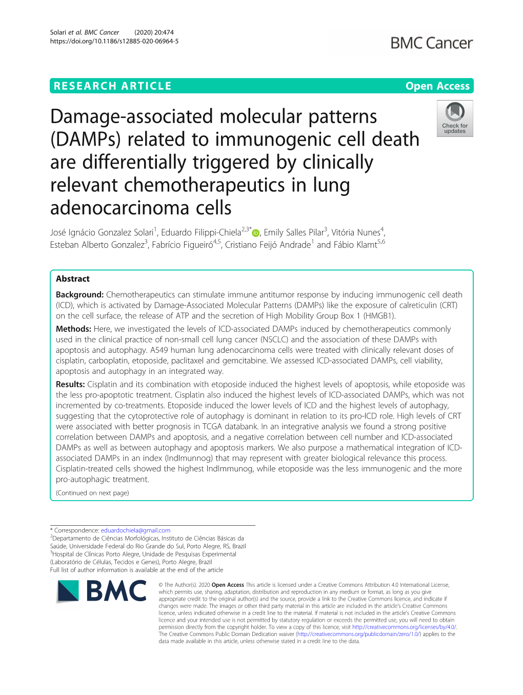 (Damps) Related to Immunogenic Cell Death Are Differentially Triggered By