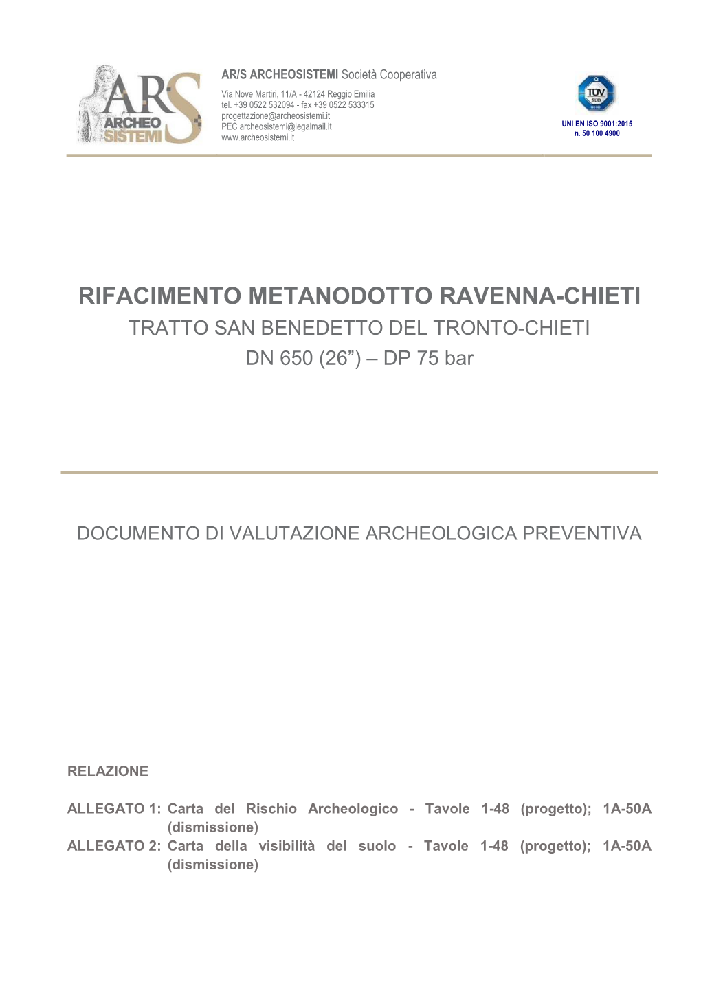 Documento Di Valutazione Archeologica Preventiva