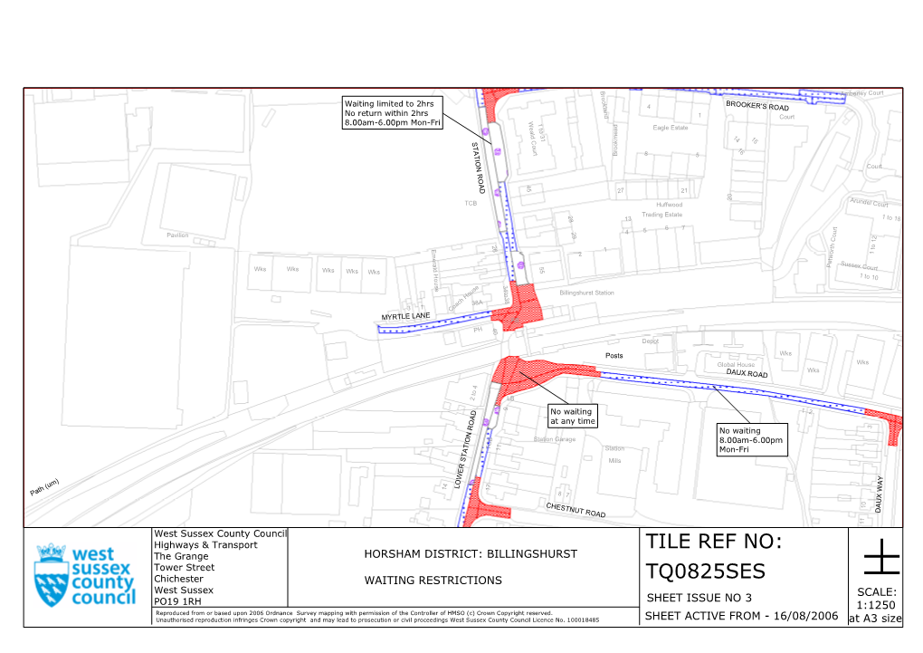 Billingshurst Waiting Restrictions & Loading Traffic Bay Traffic