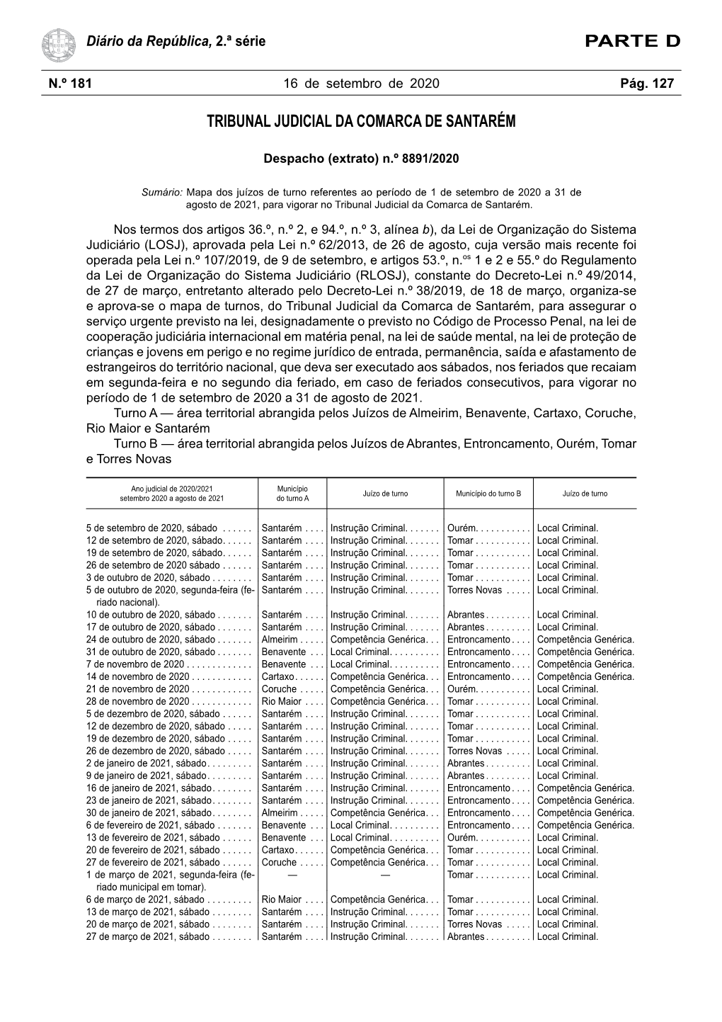 Parte D Tribunal Judicial Da Comarca De Santarém