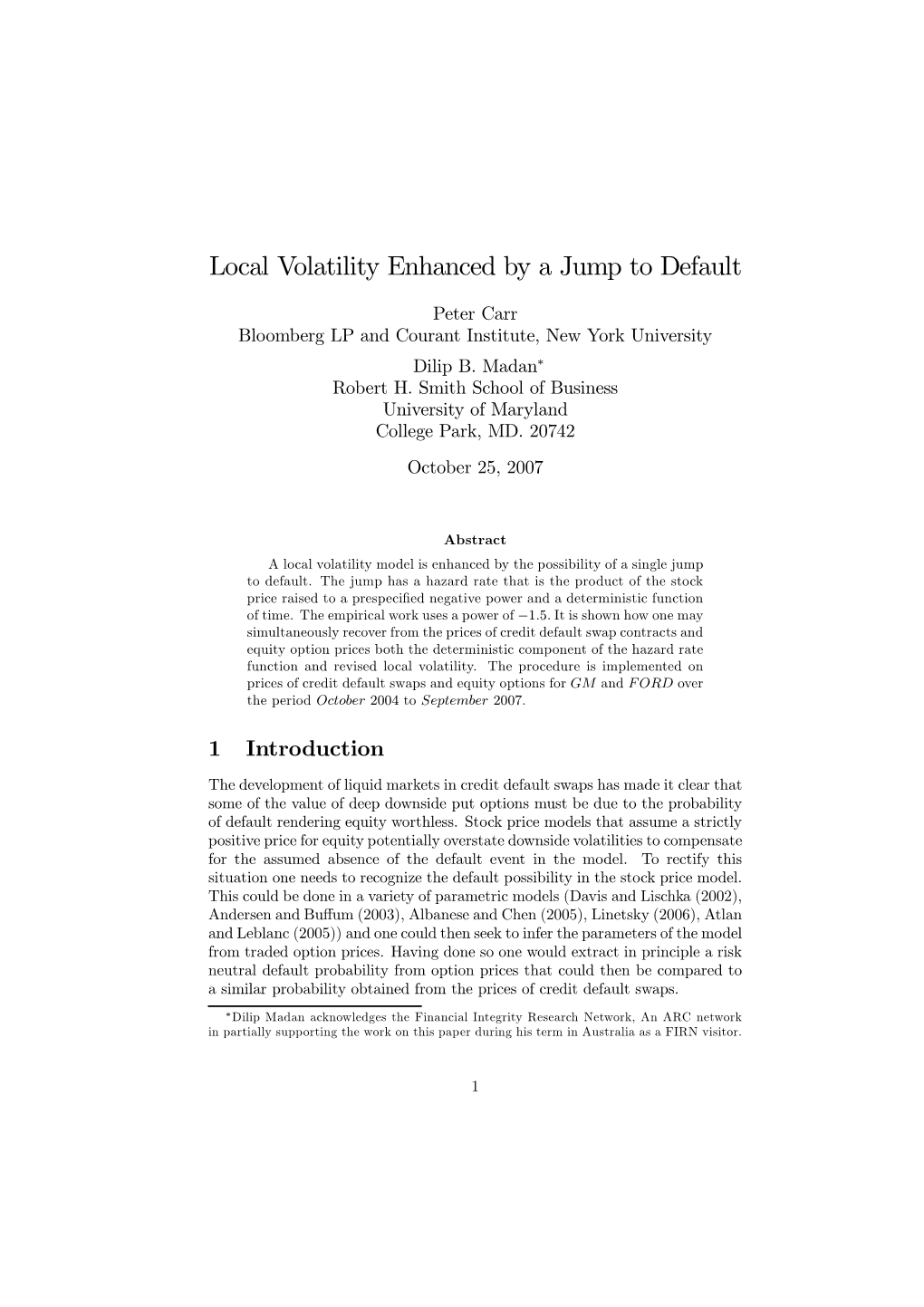 Local Volatility Enhanced by a Jump to Default (PDF)