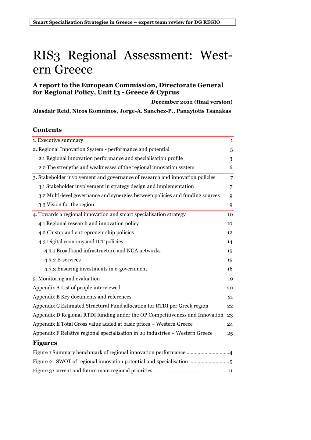 RIS3 Review Report Western Greece