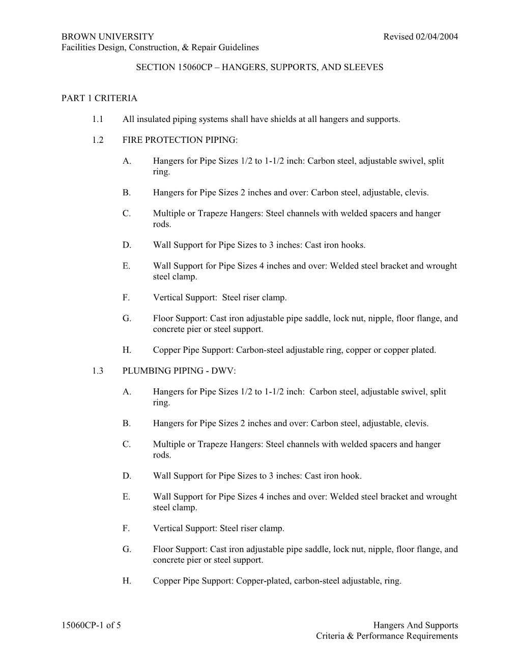 Facilities Design, Construction, & Repair Guidelines s1