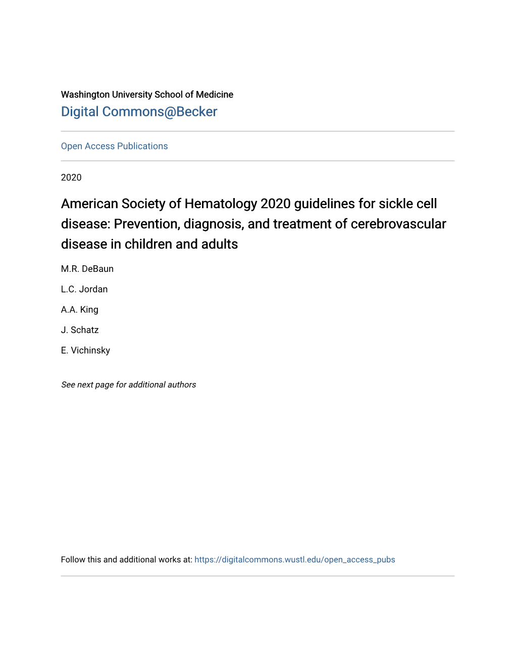 American Society of Hematology 2020 Guidelines for Sickle Cell Disease: Prevention, Diagnosis, and Treatment of Cerebrovascular Disease in Children and Adults