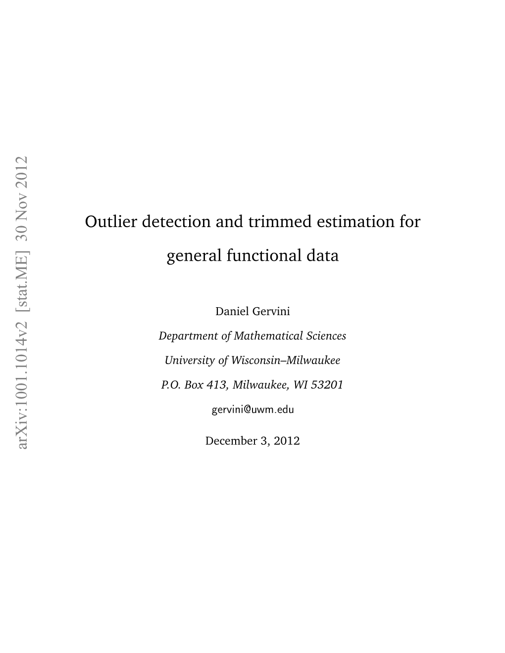 Outlier Detection and Trimmed Estimation for General Functional Data