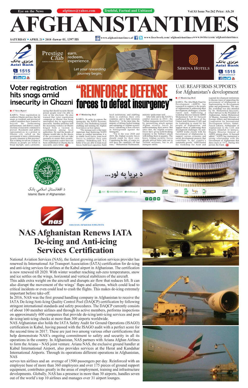 NAS Afghanistan Renews IATA De-Icing and Anti-Icing Services Certification