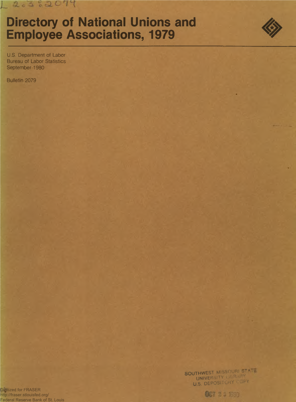 Directory of National Unions and Employee Associations, 1979