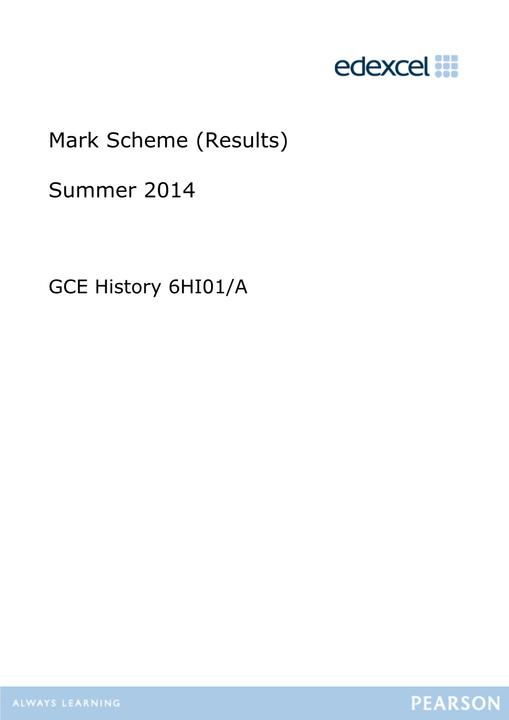 Mark Scheme (Results)