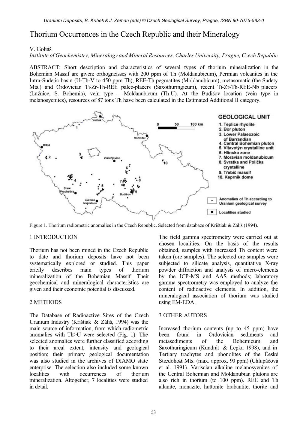 Thorium Occurrences in the Czech Republic and Their Mineralogy