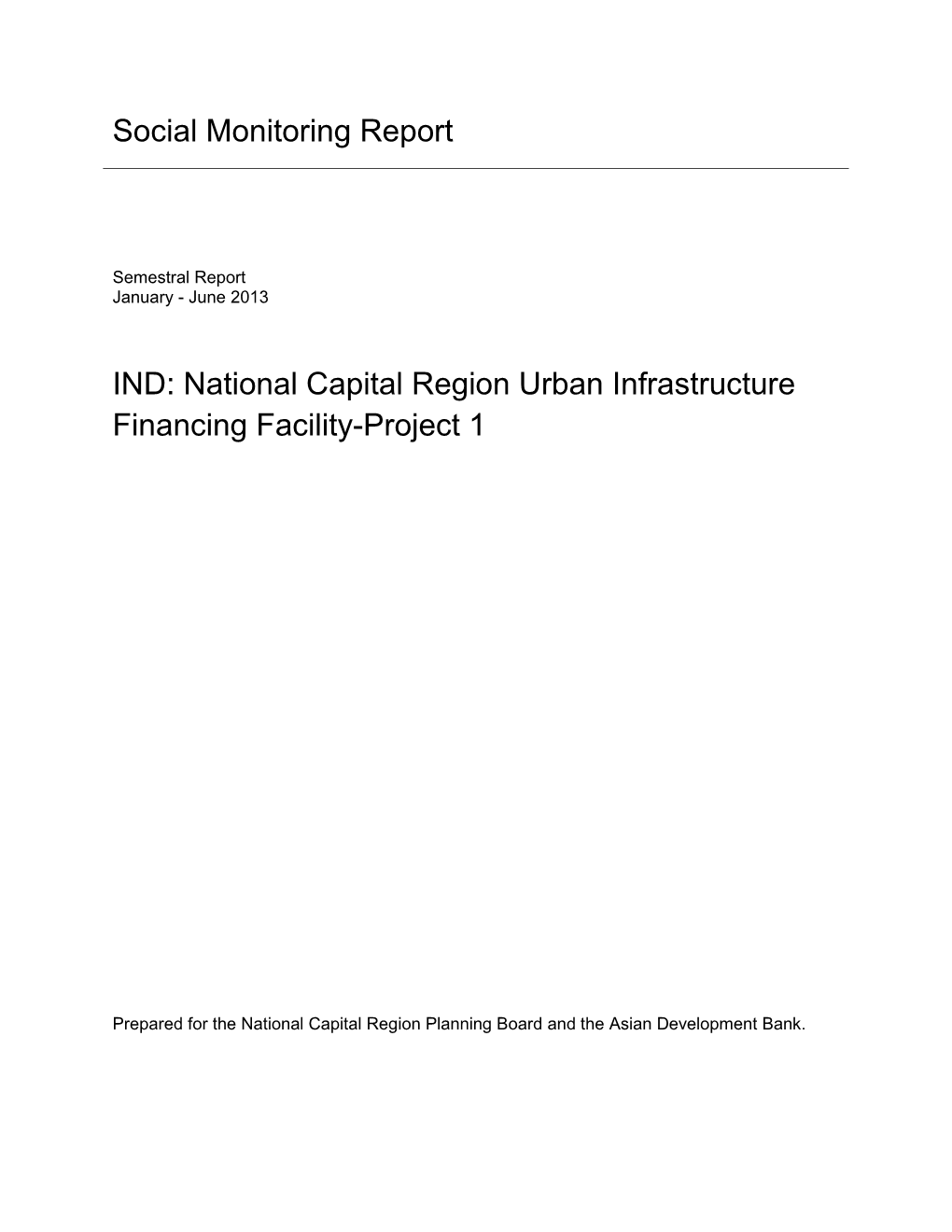 National Capital Region Urban Infrastructure Financing Facility-Project 1