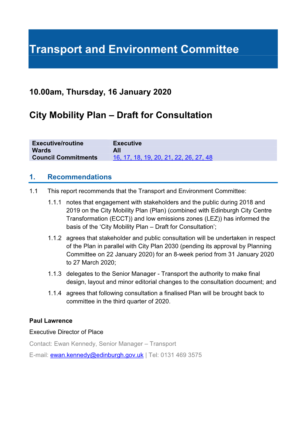 Transport and Environment Committee