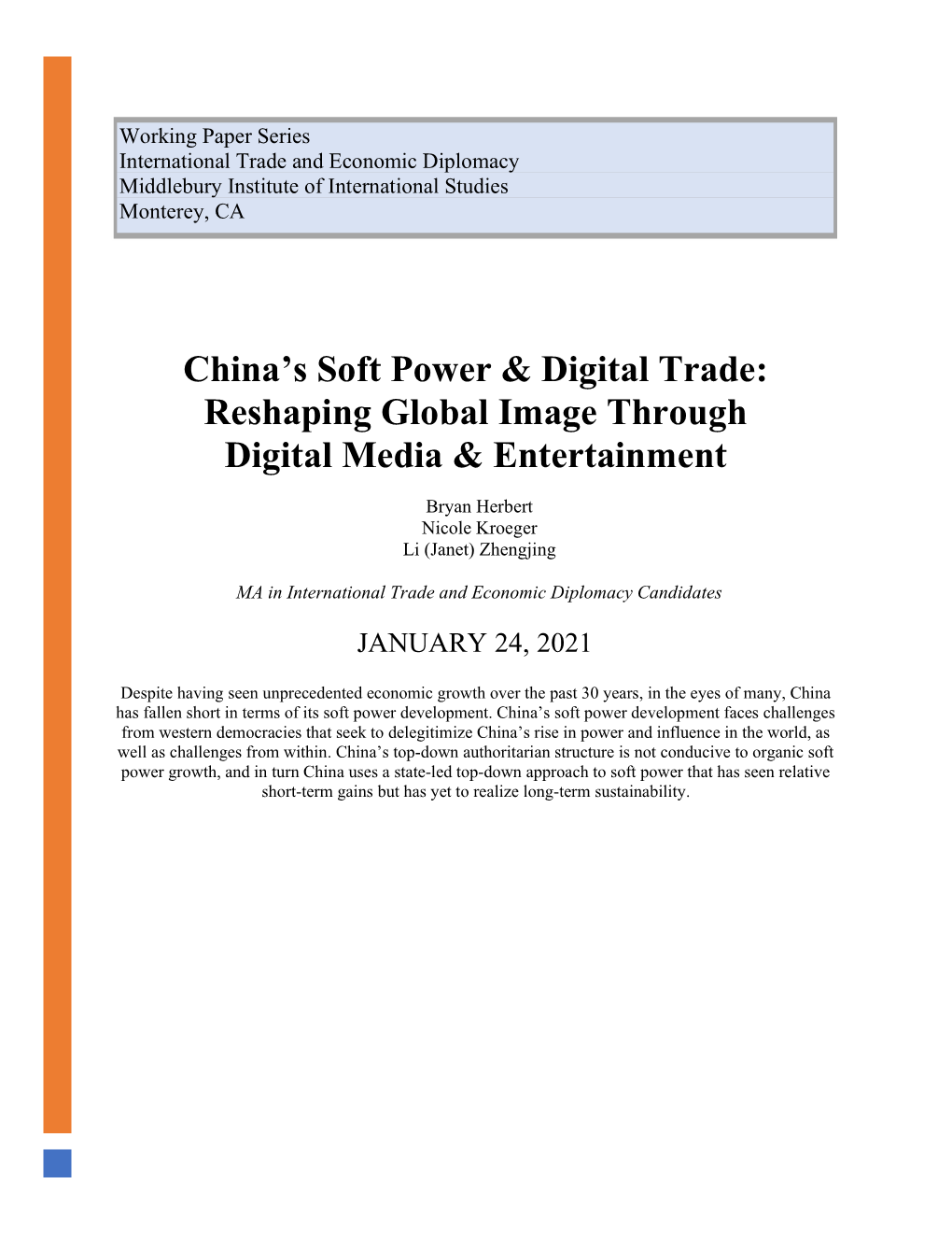 China's Soft Power & Digital Trade: Reshaping Global Image Through