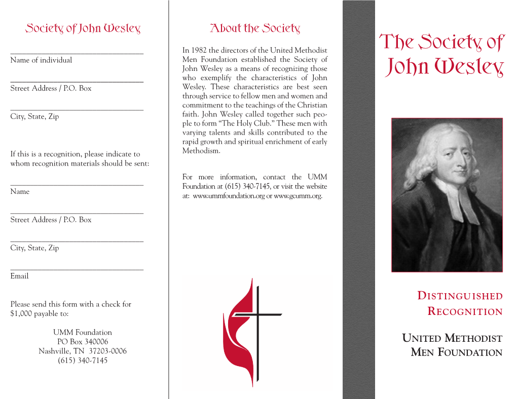 John Wesley Fellow Brochure