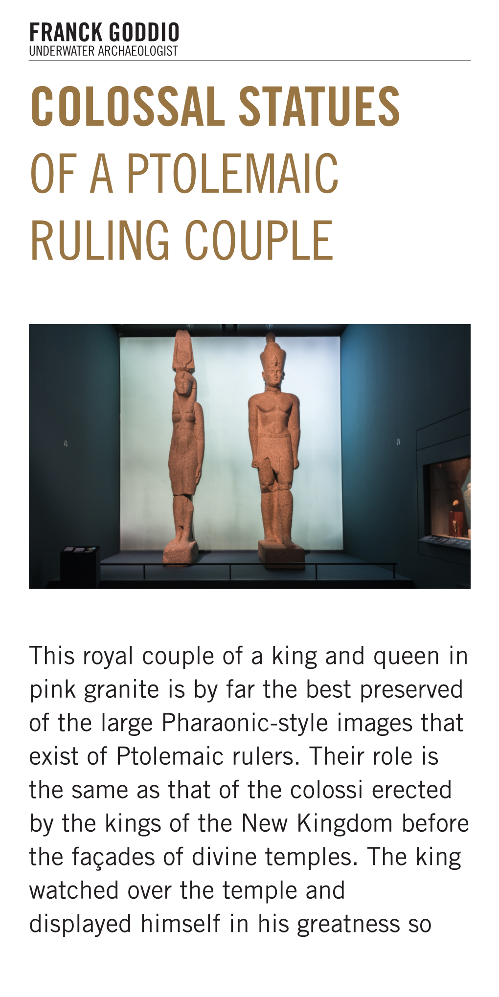 Colossal Statues of a Ptolemaic Ruling Couple