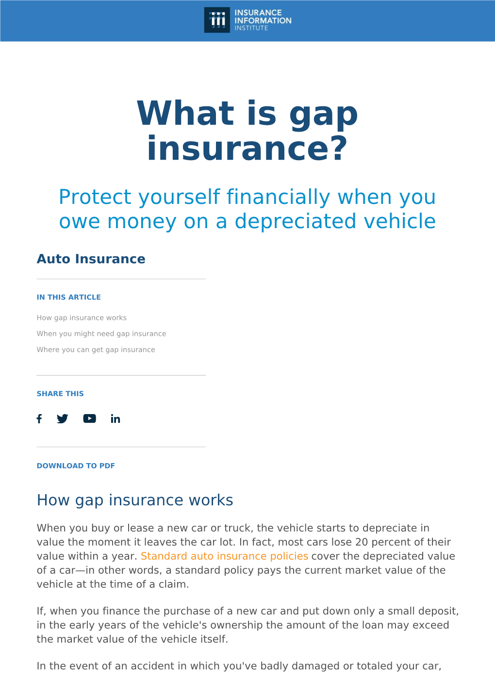 What Is Gap Insurance? What Is Gap Insurance?