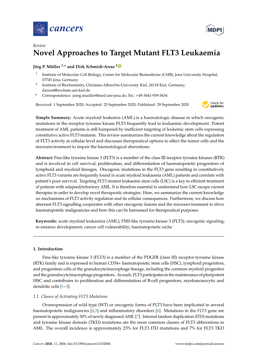 Novel Approaches to Target Mutant FLT3 Leukaemia