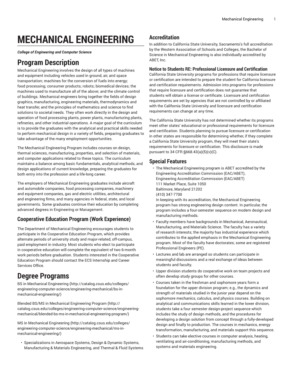 Mechanical Engineering 1