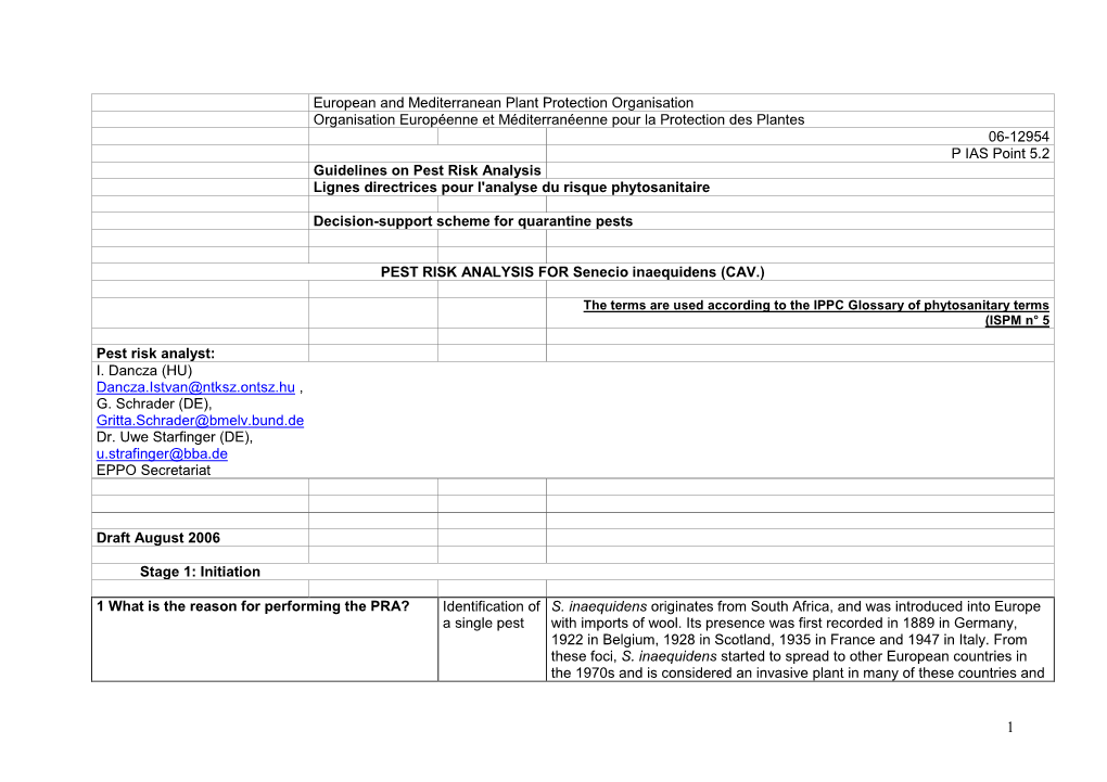 European and Mediterranean Plant Protection Organisation