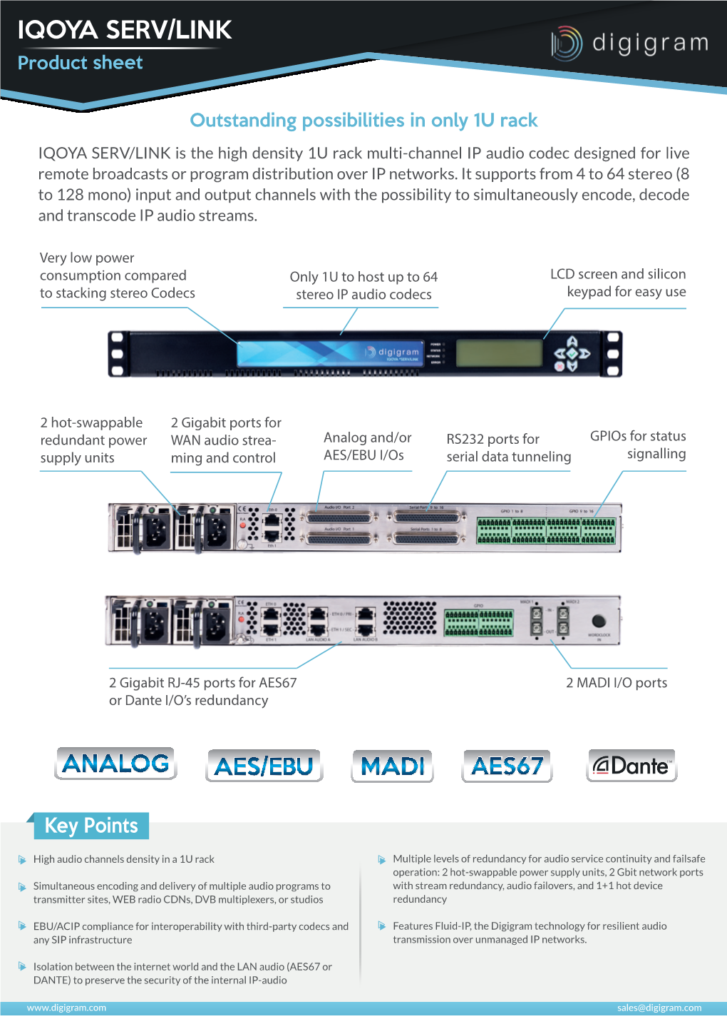 IQOYA SERV/LINK Product Sheet