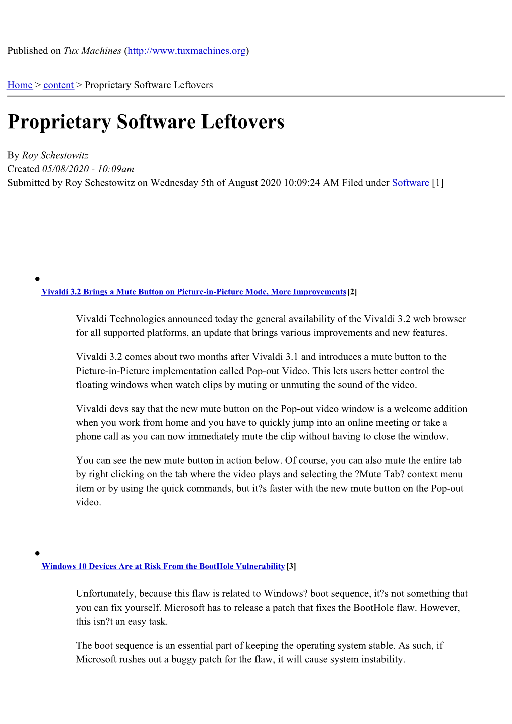 Proprietary Software Leftovers