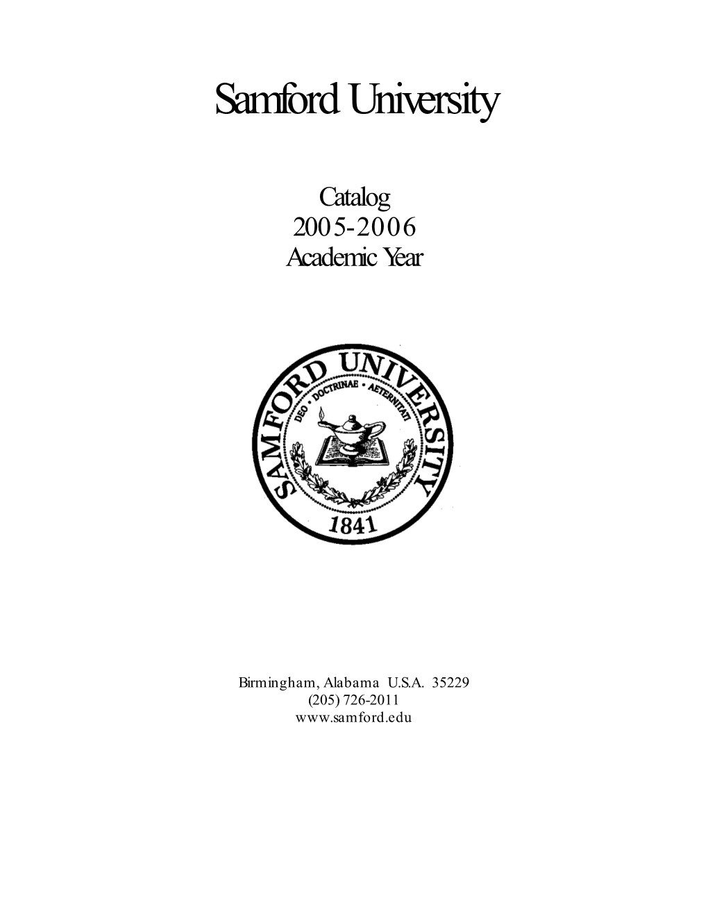 Catalog 2005-2006 Academic Year