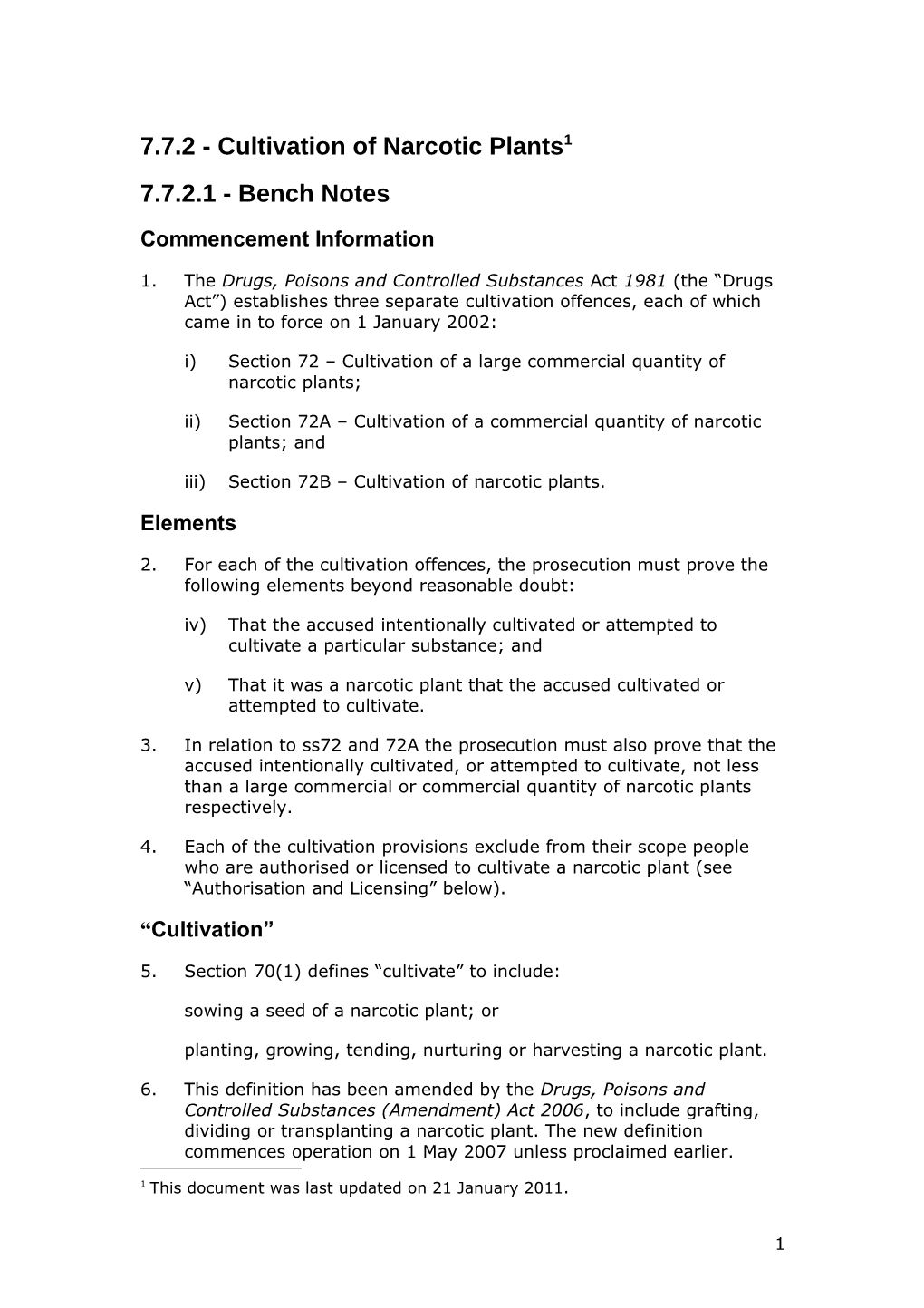 Bench Notes Trafficking Large Commercial Quantity