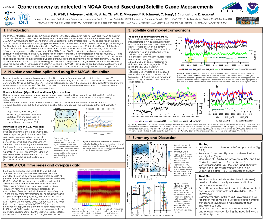 Ozone Recovery As Detected in NOAA Ground-Based and Satellite Ozone Measurements