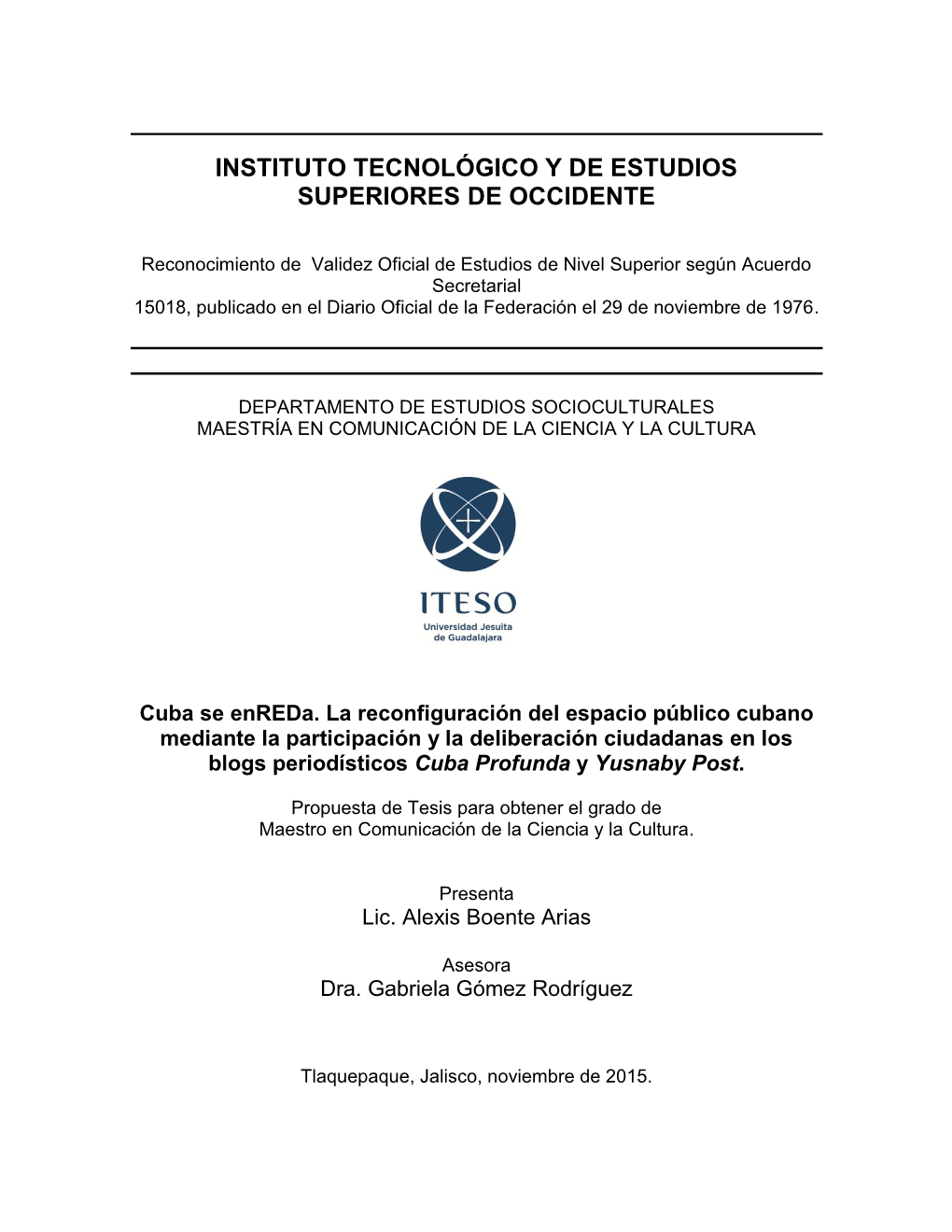 Instituto Tecnológico Y De Estudios Superiores De Occidente