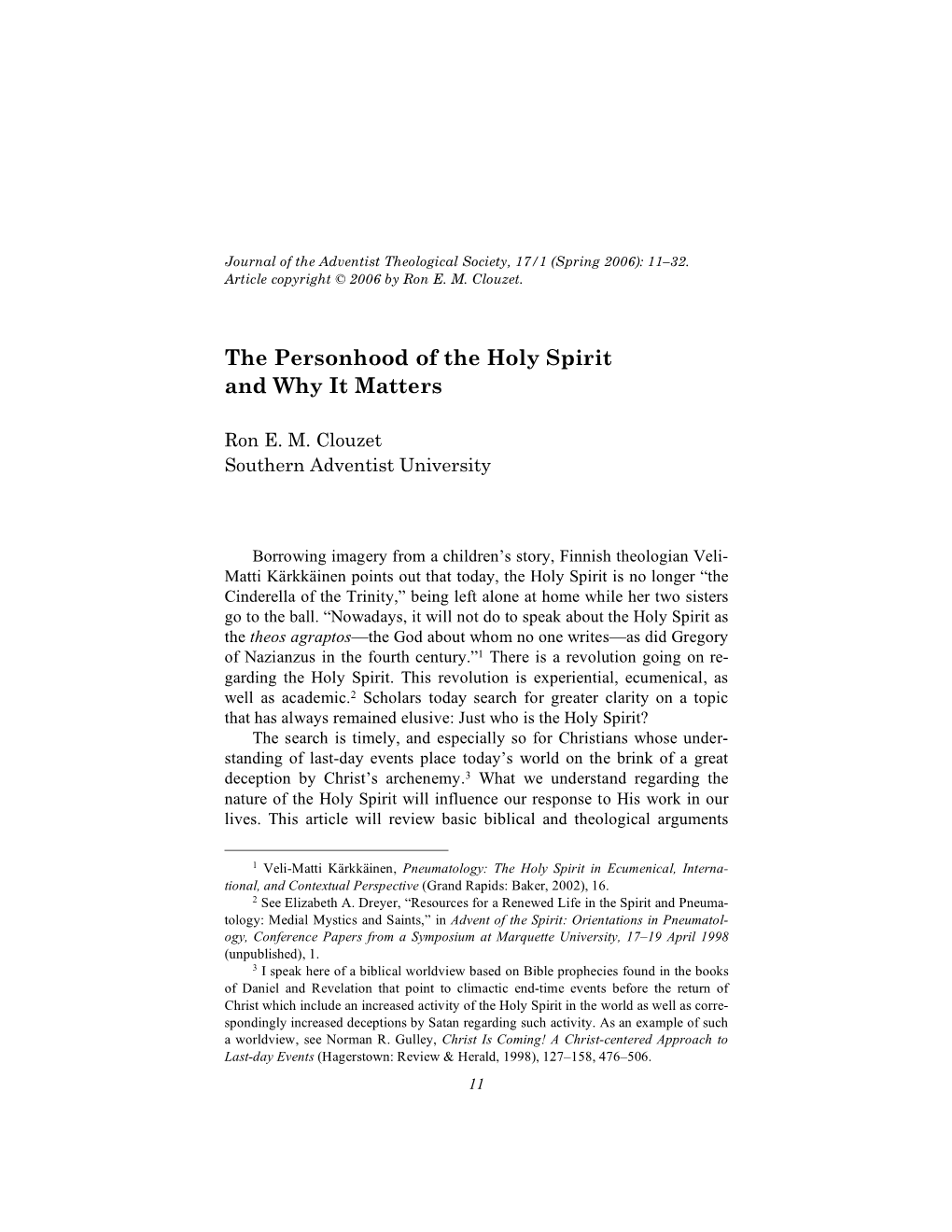 The Personhood of the Holy Spirit and Why It Matters