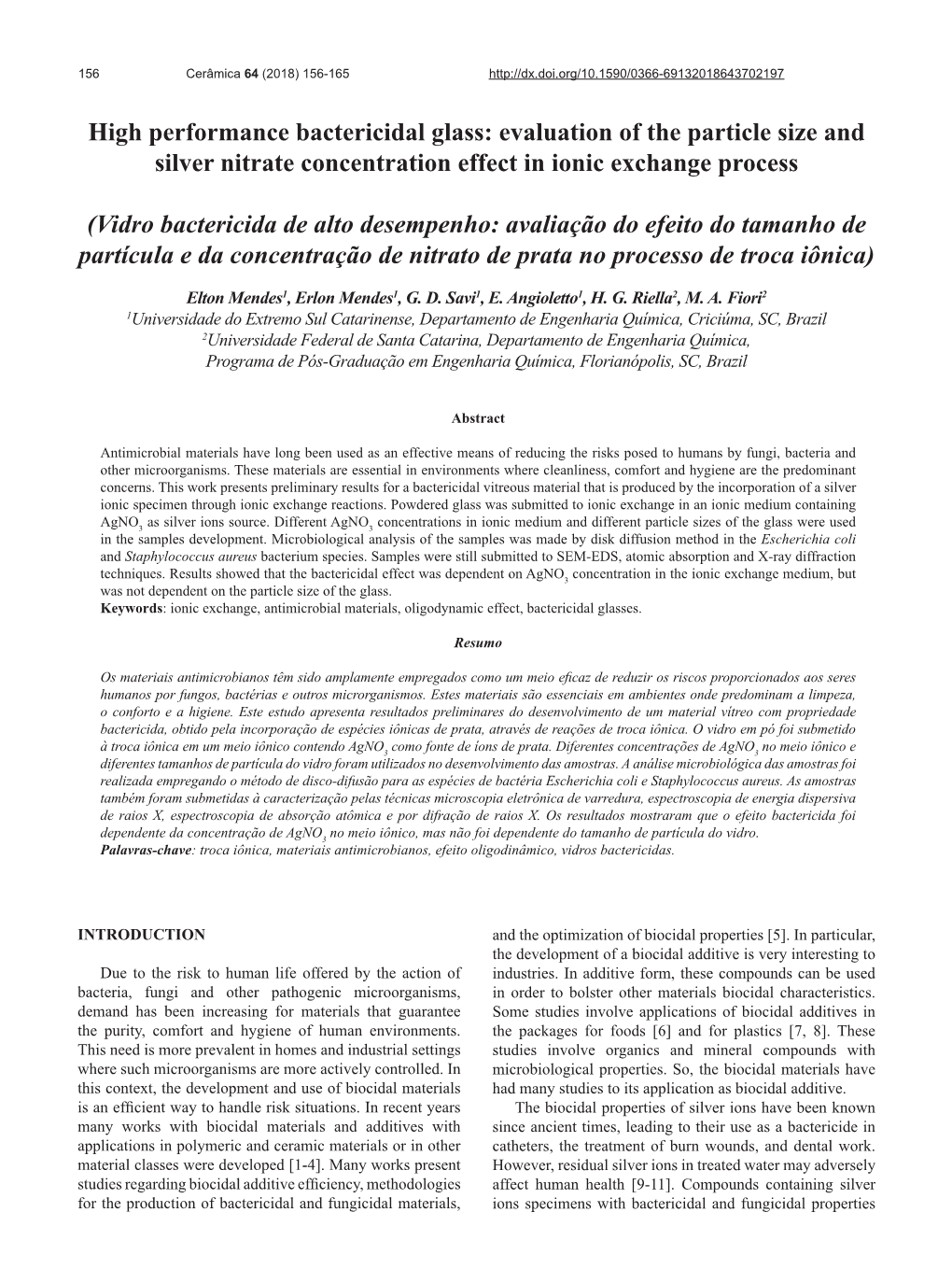 High Performance Bactericidal Glass: Evaluation of the Particle Size and Silver Nitrate Concentration Effect in Ionic Exchange Process